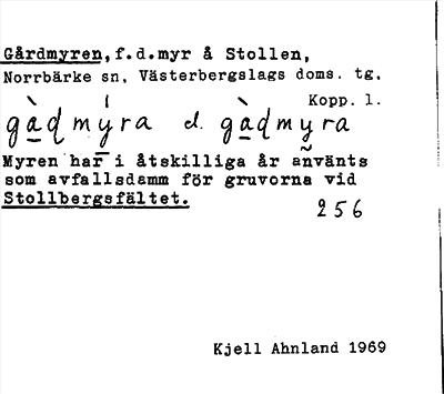Bild på arkivkortet för arkivposten Gårdmyren