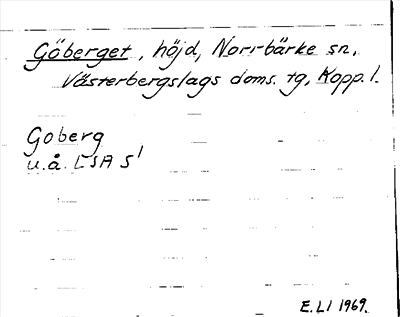 Bild på arkivkortet för arkivposten Göberget