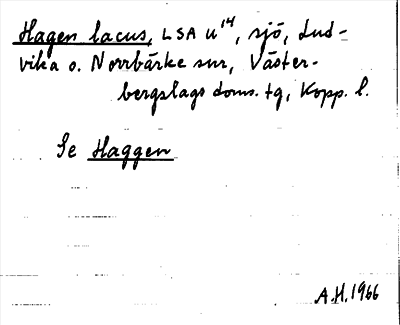 Bild på arkivkortet för arkivposten Hagen lacus