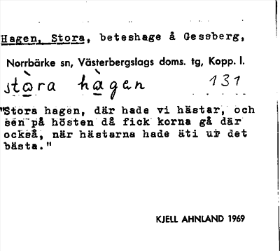 Bild på arkivkortet för arkivposten Hagen, Stora