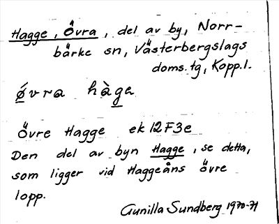 Bild på arkivkortet för arkivposten Hagge, Övra