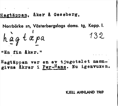 Bild på arkivkortet för arkivposten Hagtäppan