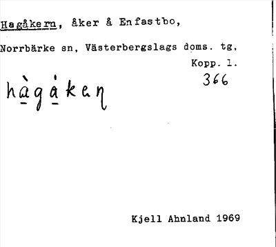 Bild på arkivkortet för arkivposten Hagåkern