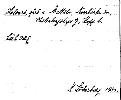 Bild på arkivkortet för arkivposten Halvars