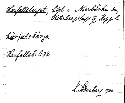 Bild på arkivkortet för arkivposten Harfallsberget