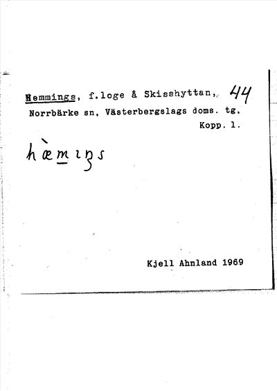 Bild på arkivkortet för arkivposten Hemmings
