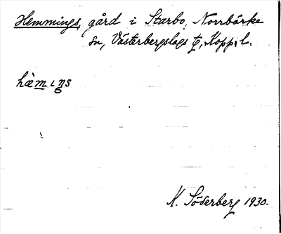 Bild på arkivkortet för arkivposten Hemmings