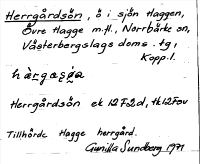 Bild på arkivkortet för arkivposten Herrgårdsön