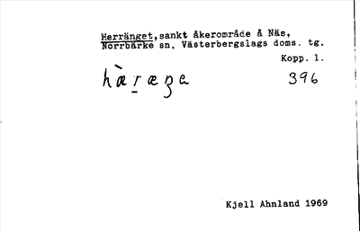 Bild på arkivkortet för arkivposten Herränget