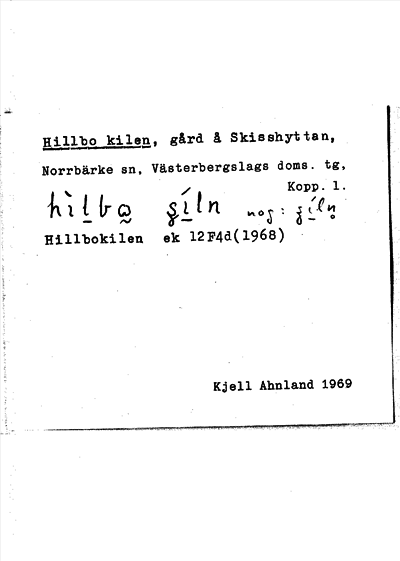 Bild på arkivkortet för arkivposten Hillbo kilen
