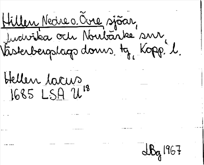 Bild på arkivkortet för arkivposten Hillen, Nedre o. Övre