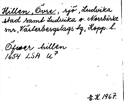 Bild på arkivkortet för arkivposten Hillen, Övre