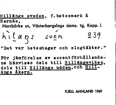 Bild på arkivkortet för arkivposten Hillängs sveden