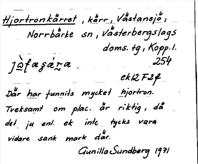 Bild på arkivkortet för arkivposten Hjortronkärret