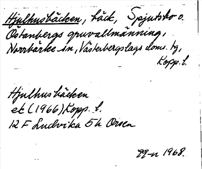 Bild på arkivkortet för arkivposten Hjulhusbäcken