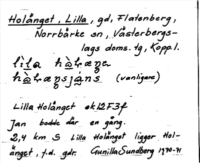 Bild på arkivkortet för arkivposten Holänget, Lilla