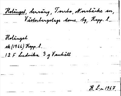 Bild på arkivkortet för arkivposten Holänget