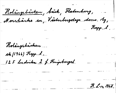 Bild på arkivkortet för arkivposten Holängsbäcken