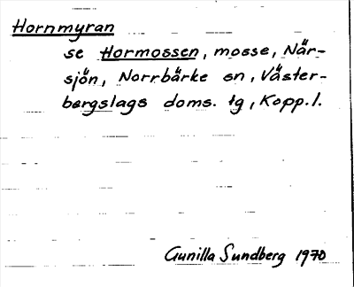 Bild på arkivkortet för arkivposten Hornmyran, se Hormossen