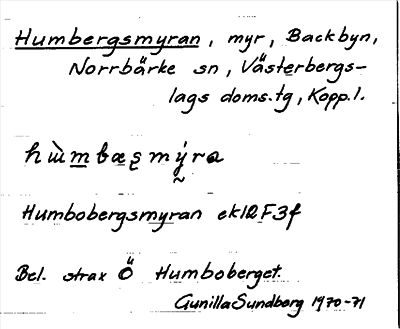 Bild på arkivkortet för arkivposten Humbergsmyran