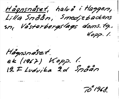 Bild på arkivkortet för arkivposten Hägnsnäset