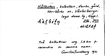 Bild på arkivkortet för arkivposten Hällbotten