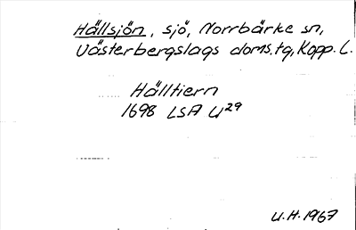 Bild på arkivkortet för arkivposten Hällsjön