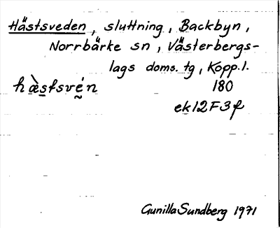 Bild på arkivkortet för arkivposten Hästsveden