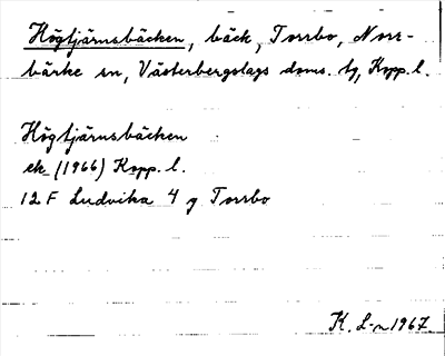 Bild på arkivkortet för arkivposten Högtjärnsbäcken
