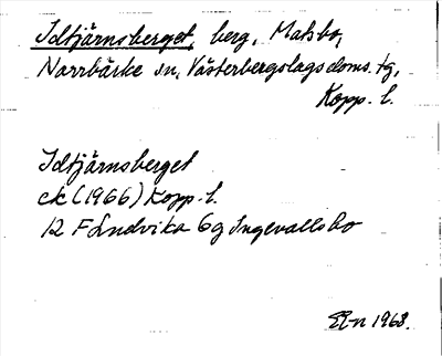 Bild på arkivkortet för arkivposten Idtjärnsberget