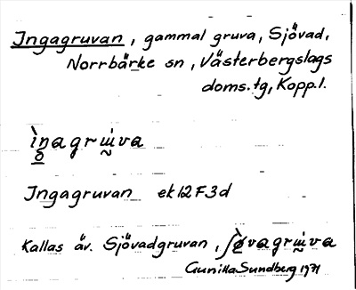 Bild på arkivkortet för arkivposten Ingagruvan