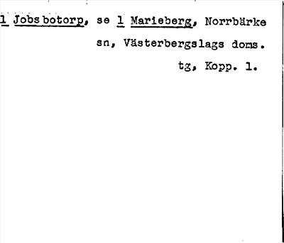Bild på arkivkortet för arkivposten Jobsbotorp, se 1 Marieberg