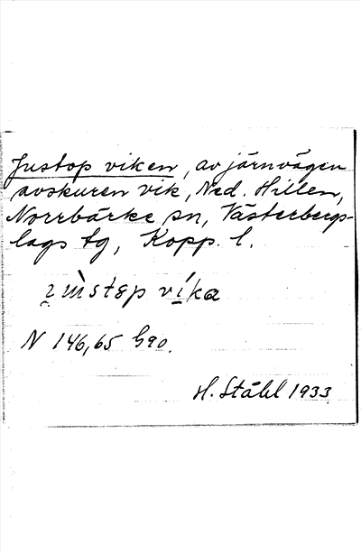 Bild på arkivkortet för arkivposten Justop viken