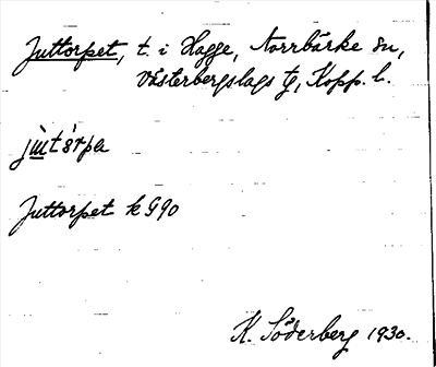 Bild på arkivkortet för arkivposten Juttorpet