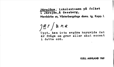Bild på arkivkortet för arkivposten Järsjöns