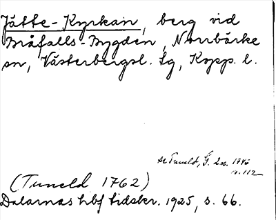 Bild på arkivkortet för arkivposten Jätte - Kyrkan