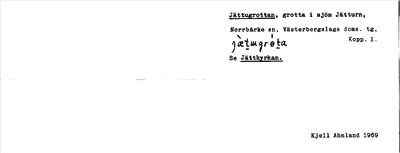 Bild på arkivkortet för arkivposten Jättugrottan