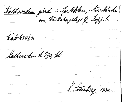 Bild på arkivkortet för arkivposten Kalksveden