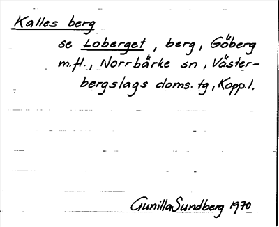 Bild på arkivkortet för arkivposten Kalles berg, se Loberget