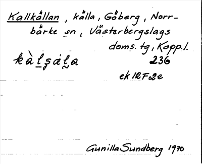 Bild på arkivkortet för arkivposten Kallkällan