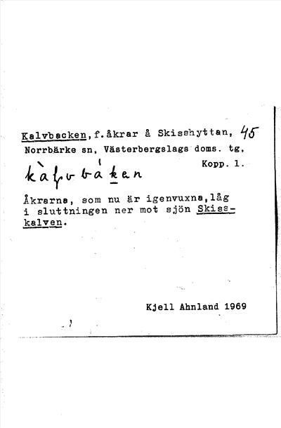 Bild på arkivkortet för arkivposten Kalvbacken