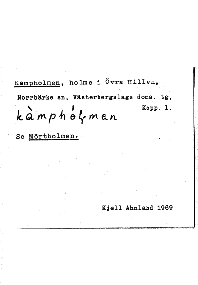 Bild på arkivkortet för arkivposten Kampholmen, se Mörtholmen