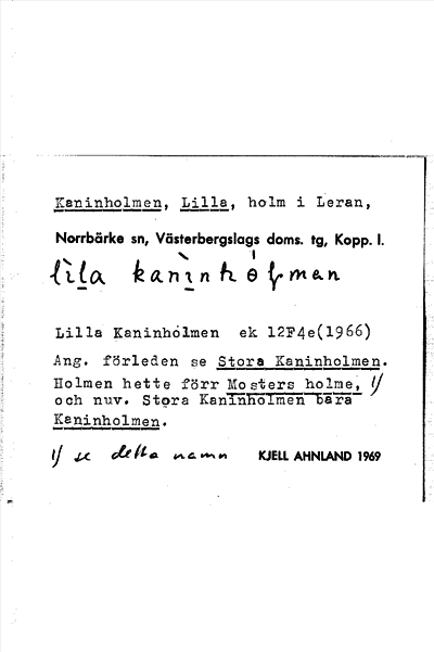 Bild på arkivkortet för arkivposten Kaninholmen, Lilla