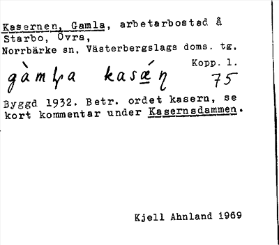 Bild på arkivkortet för arkivposten Kasernen, Gamla
