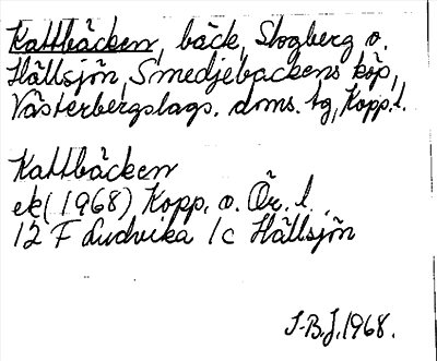 Bild på arkivkortet för arkivposten Kattbäcken