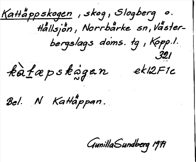Bild på arkivkortet för arkivposten Kattäppskogen