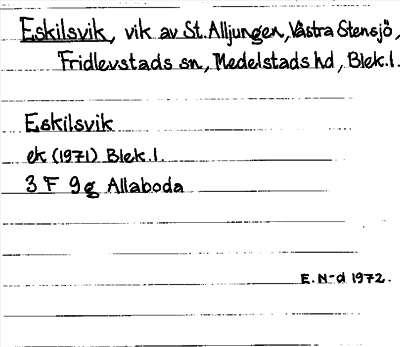 Bild på arkivkortet för arkivposten Eskilsvik