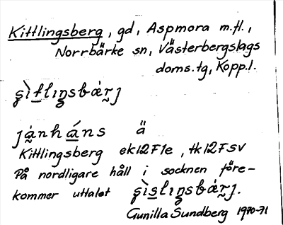 Bild på arkivkortet för arkivposten Kittlingsberg