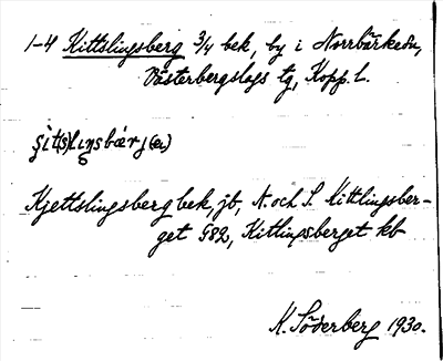 Bild på arkivkortet för arkivposten Kittslingsberg