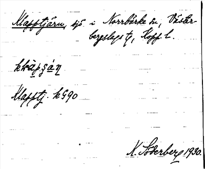 Bild på arkivkortet för arkivposten Klapptjärn